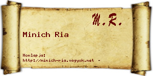 Minich Ria névjegykártya
